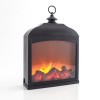 ΜΕΤΑΛΛΙΚΟ ΜΑΥΡΟ ΦΑΝΑΡΙ ΜΕ ΕΦΕ ΦΛΟΓΑΣ, 28.5x9.5x38cm