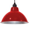 GloboStar® LOUVE 01177 Vintage Industrial Κρεμαστό Φωτιστικό Οροφής Μονόφωτο Κόκκινο Μεταλλικό Καμπάνα Φ39 x Y32cm