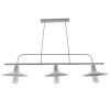 GloboStar® REGAL 01010 Vintage Industrial Φωτιστικό Οροφής Τρίφωτο Λευκό Μεταλλικό Ράγα Μ113 x Π26 x Υ85cm