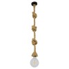 GloboStar® ROPE 01018 Vintage Industrial Κρεμαστό Φωτιστικό Οροφής Μονόφωτο με 2 μέτρα Μπεζ Σχοινί Φ3.5 x Y200cm