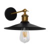 GloboStar® MINIMALL 01039 Vintage Industrial Φωτιστικό Τοίχου Απλίκα Μονόφωτο Μαύρο Μεταλλικό Καμπάνα Φ26 x Μ39 x Π26 x Υ18cm