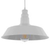 GloboStar® RAY 01043 Vintage Industrial Κρεμαστό Φωτιστικό Οροφής Μονόφωτο Λευκό Μεταλλικό Καμπάνα Φ36 x Y25cm