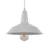 GloboStar® RAY 01044 Vintage Industrial Κρεμαστό Φωτιστικό Οροφής Μονόφωτο Λευκό Μεταλλικό Καμπάνα Φ26 x Y25cm