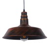 GloboStar® RAY 01046 Vintage Industrial Κρεμαστό Φωτιστικό Οροφής Μονόφωτο Καφέ Σκουριά Μεταλλικό Καμπάνα Φ36 x Y25cm