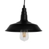 GloboStar® RAY 01050 Vintage Industrial Κρεμαστό Φωτιστικό Οροφής Μονόφωτο Μαύρο Μεταλλικό Καμπάνα Φ26 x Y25cm