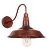 GloboStar® SORD 01067 Vintage Industrial Φωτιστικό Τοίχου Απλίκα Μονόφωτο Καφέ Σκουριά Μεταλλικό Καμπάνα Φ26 x Μ37 x Π26 x Υ32cm