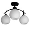 GloboStar® LUNA 01087 Μοντέρνο Φωτιστικό Οροφής Τρίφωτο Μαύρο Μεταλλικό με Λευκό Γυαλί Φ45 x Y39cm