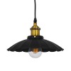 GloboStar® MARGARET 01166 Vintage Industrial Κρεμαστό Φωτιστικό Οροφής Μονόφωτο Μαύρο Μεταλλικό Καμπάνα Φ25 x Y15cm