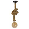 GloboStar® ROPE 01278 Vintage Industrial Κρεμαστό Φωτιστικό Οροφής Μονόφωτο με 1 μέτρο Μπεζ Σχοινί Φ3.5 x 100cm