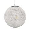 GloboStar® OCEANA 01355 Vintage Κρεμαστό Φωτιστικό Οροφής Μονόφωτο Λευκό Ξύλινο Ψάθινο Rattan Φ20 x Υ20cm