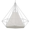 GloboStar® KAIRI 01619 Μοντέρνο Industrial Κρεμαστό Φωτιστικό Οροφής Μονόφωτο Λευκό με Ύφασμα Μεταλλικό Πλέγμα Φ38 x Υ39cm