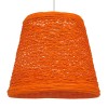 GloboStar® PLAYROOM 00997 Vintage Κρεμαστό Φωτιστικό Οροφής Μονόφωτο Πορτοκαλί Ξύλινο Ψάθινο Rattan Φ32 x Υ27cm