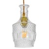 GloboStar® WHISKEY 01513 Vintage Κρεμαστό Φωτιστικό Οροφής Μονόφωτο Γυάλινο Διάφανο Φ13 x Υ22cm