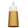 GloboStar® PALAZZO 01524 Μοντέρνο Κρεμαστό Φωτιστικό Οροφής Μονόφωτο Λευκό - Χρυσό Μεταλλικό Καμπάνα Φ14 x Υ34cm