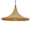 GloboStar® SHANGHAI ROPE 00917 Μοντέρνο Κρεμαστό Φωτιστικό Οροφής Μονόφωτο με Μπεζ Σχοινί Καμπάνα Φ37 x Υ20cm