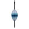 GloboStar® TEARDROP 01501 Μοντέρνο Κρεμαστό Φωτιστικό Οροφής Μονόφωτο Γυάλινο Τιρκουάζ Διάφανο Φ16 x Υ66cm