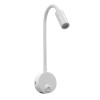 GloboStar® READING 00858 Μοντέρνο Μεταλλικό Φωτιστικό Τοίχου Απλίκα Reading Light CREE LED 3W 300lm 35° AC 85-265V Μονόφωτο Λευκό με Ρυθμιζόμενο Σώμα Σπιράλ & Διακόπτη On / Off Θερμό Λευκό 2700K Μ6.5 x Π20 x Υ20cm