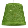 GloboStar® PLAYROOM 00864 Vintage Κρεμαστό Φωτιστικό Οροφής Μονόφωτο Πράσινο Ξύλινο Ψάθινο Rattan Φ32 x Υ27cm