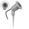 GloboStar® 75596 Ασημί Προβολάκι Σποτ Κήπου Αλουμινίου Καρφωτό - Δαπέδου με Ντουί GU10 Αδιάβροχο IP68