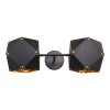 GloboStar® WELLES Replica 00795 Μοντέρνο Φωτιστικό Τοίχου Απλίκα Δίφωτο Μεταλλικό Μαύρο Χρυσό Μ52 x Π21 x Υ17cm