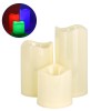 GloboStar® 79553 ΣΕΤ 3 Διακοσμητικών Realistic Κεριών με LED Εφέ Κινούμενης Φλόγας - Μπαταρίας & Ασύρματο Χειριστήριο IR Πολύχρωμα RGB Dimmable