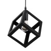 GloboStar® CUBE 00801 Μοντέρνο Κρεμαστό Φωτιστικό Οροφής Μονόφωτο Μαύρο Μεταλλικό Πλέγμα Μ25 x Π25 x Υ25cm