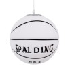 GloboStar® SPALDING NBA 01031 Μοντέρνο Κρεμαστό Παιδικό Φωτιστικό Οροφής Μονόφωτο Λευκό Μαύρο Γυάλινο Φ25 x Υ25cm