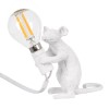 GloboStar® MOUSE 00679 Vintage Επιτραπέζιο Φωτιστικό Πορτατίφ Λαμπατέρ Μονόφωτο με Ντουί 1 x E12 AC 230V Λευκό Πλαστικό Μ12 x Π4 x Υ10cm
