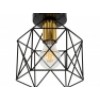GloboStar® TRON 00792 Μοντέρνο Φωτιστικό Οροφής Μονόφωτο Μαύρο - Χρυσό Μεταλλικό Πλέγμα Φ18 x Y19.5cm